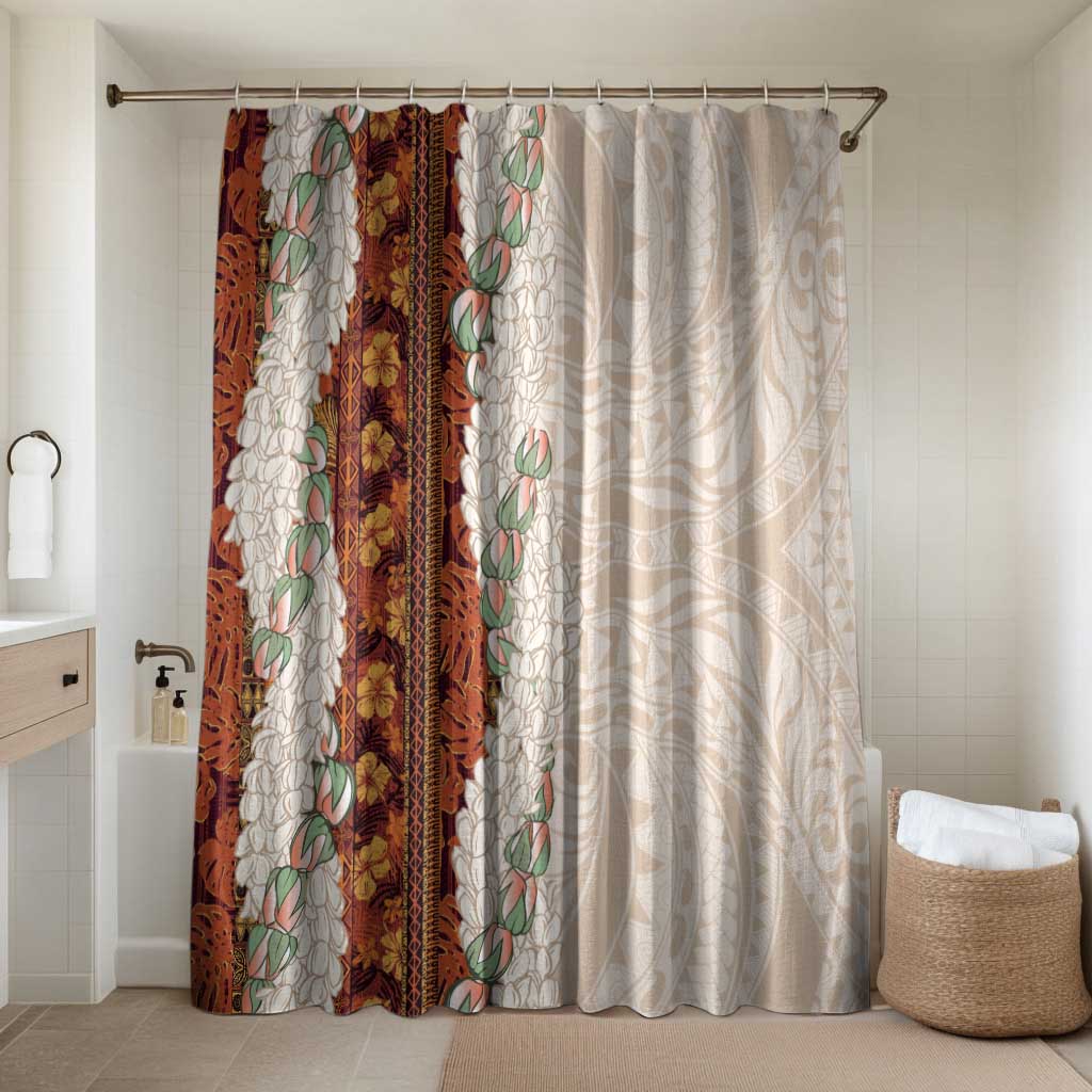 Aloha Hawaii Mikioi Lei Bathroom Set Cattail Red Tropical Flower Pattern - Polynesian Pride