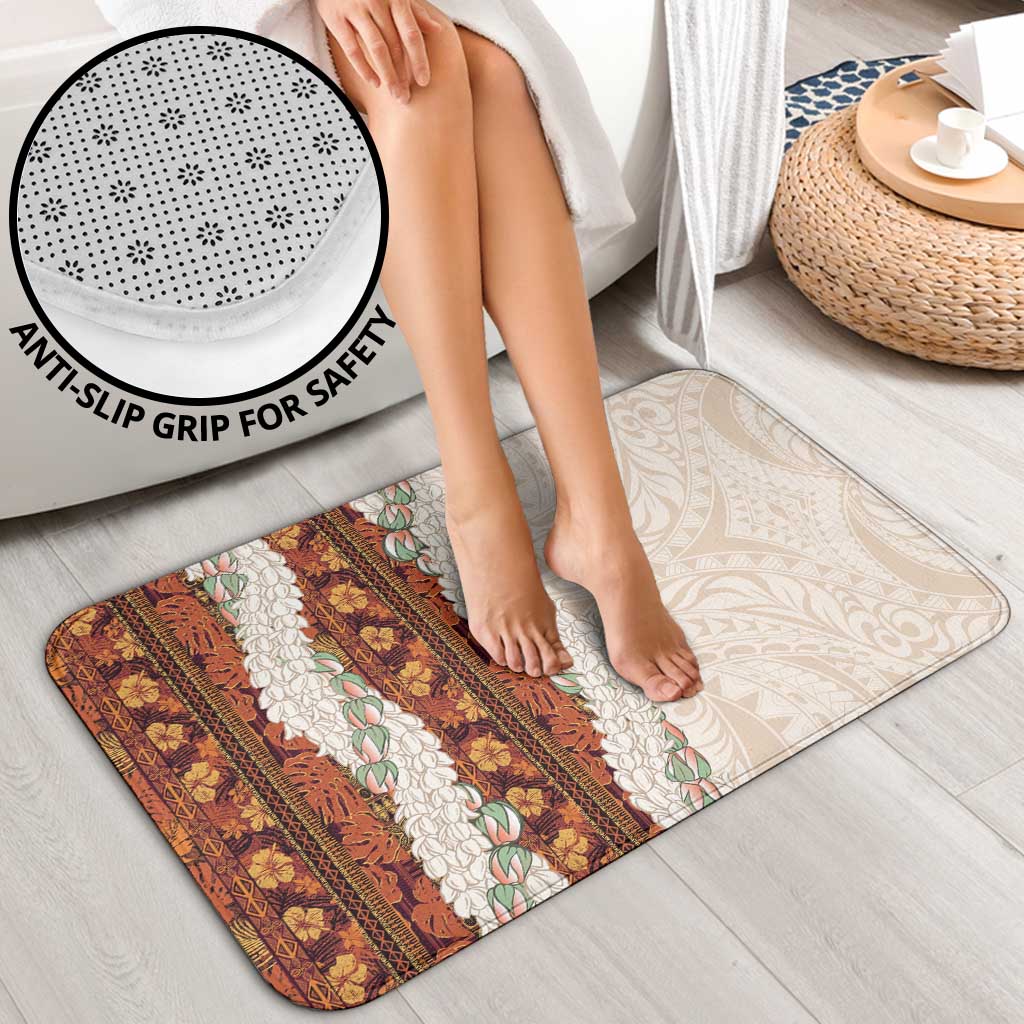 Aloha Hawaii Mikioi Lei Bathroom Set Cattail Red Tropical Flower Pattern - Polynesian Pride