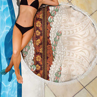 Aloha Hawaii Mikioi Lei Beach Blanket Cattail Red Tropical Flower Pattern - Polynesian Pride