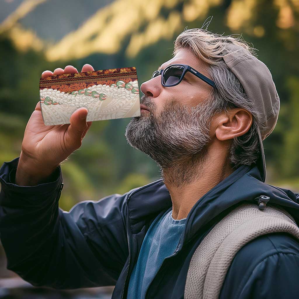 Aloha Hawaii Mikioi Lei 4 in 1 Can Cooler Tumbler Cattail Red Tropical Flower Pattern - Polynesian Pride