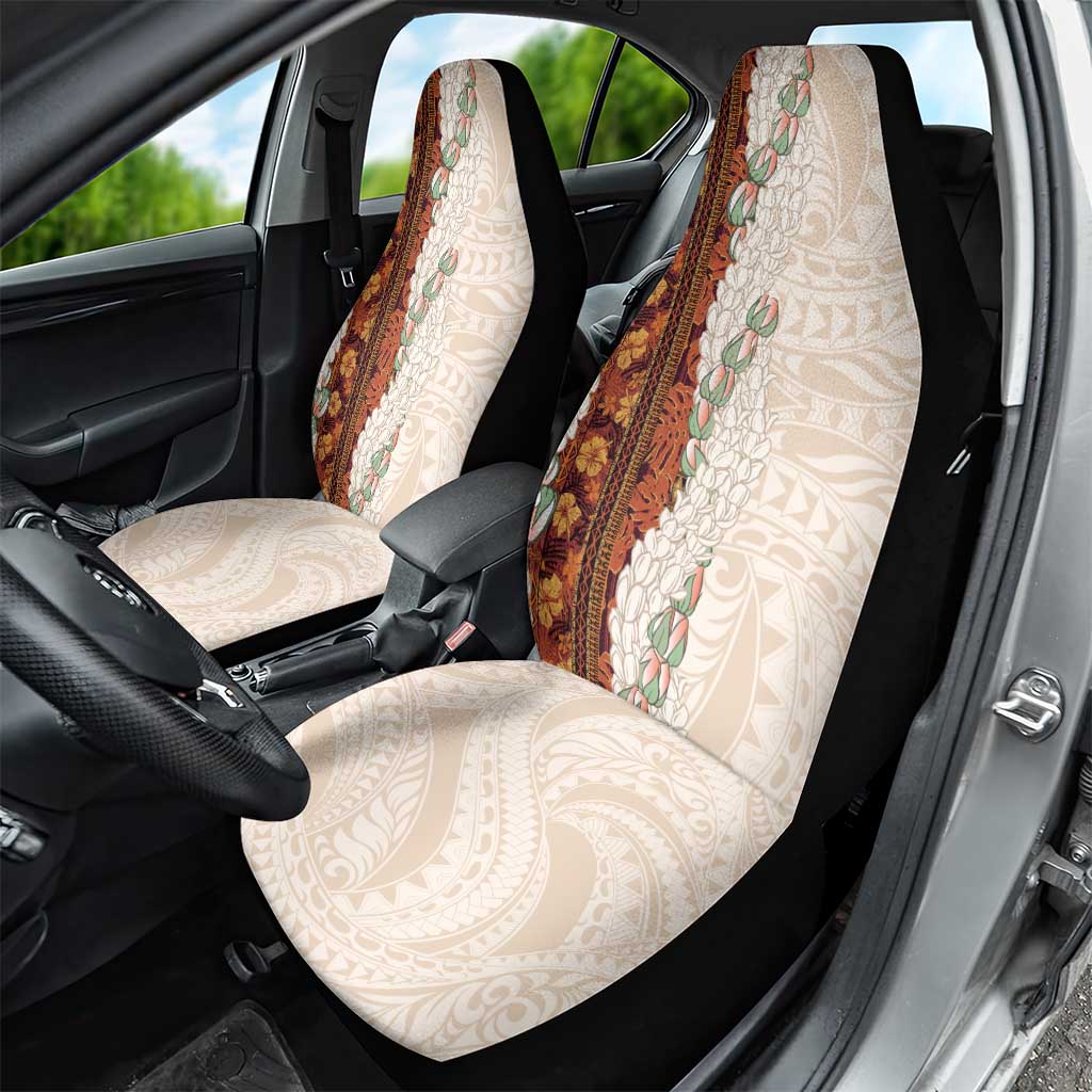 Aloha Hawaii Mikioi Lei Car Seat Cover Cattail Red Tropical Flower Pattern - Polynesian Pride