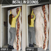 Aloha Hawaii Mikioi Lei Door Cover Cattail Red Tropical Flower Pattern - Polynesian Pride