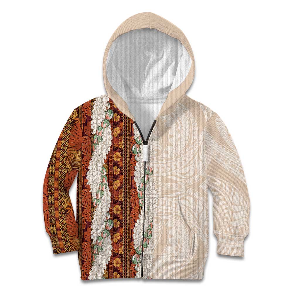 Aloha Hawaii Mikioi Lei Kid Hoodie Cattail Red Tropical Flower Pattern - Polynesian Pride