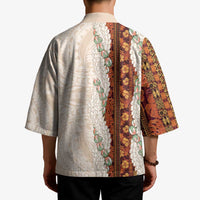 Aloha Hawaii Mikioi Lei Kimono Cattail Red Tropical Flower Pattern - Polynesian Pride