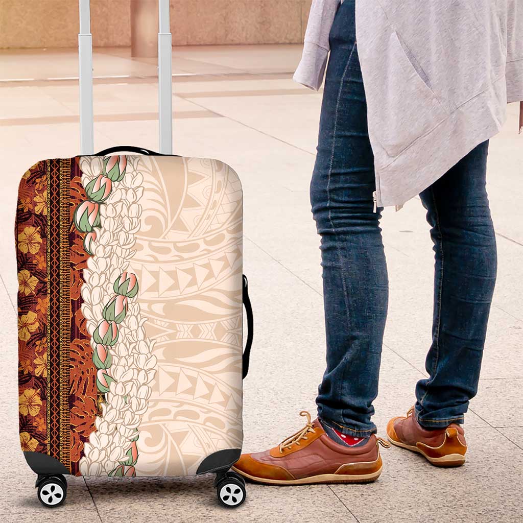 Aloha Hawaii Mikioi Lei Luggage Cover Cattail Red Tropical Flower Pattern - Polynesian Pride