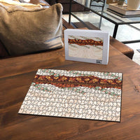 Aloha Hawaii Mikioi Lei Puzzle Cattail Red Tropical Flower Pattern - Polynesian Pride