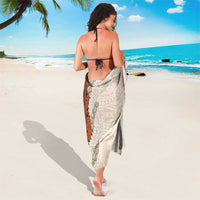 Aloha Hawaii Mikioi Lei Sarong Cattail Red Tropical Flower Pattern - Polynesian Pride