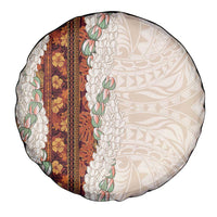 Aloha Hawaii Mikioi Lei Spare Tire Cover Cattail Red Tropical Flower Pattern - Polynesian Pride