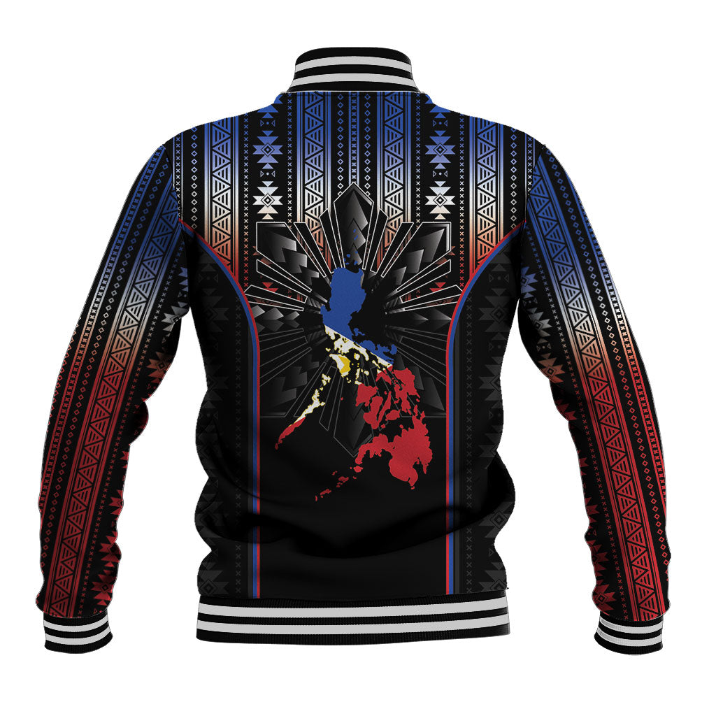 Mabuhay Philippines Festival Baseball Jacket Filipino Map Sampaguita Igorot Pattern LT14 - Polynesian Pride