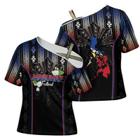 Mabuhay Philippines Festival Cross Shoulder Shirt Filipino Map Sampaguita Igorot Pattern LT14 - Polynesian Pride