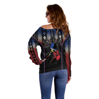 Mabuhay Philippines Festival Off Shoulder Sweater Filipino Map Sampaguita Igorot Pattern LT14 - Polynesian Pride