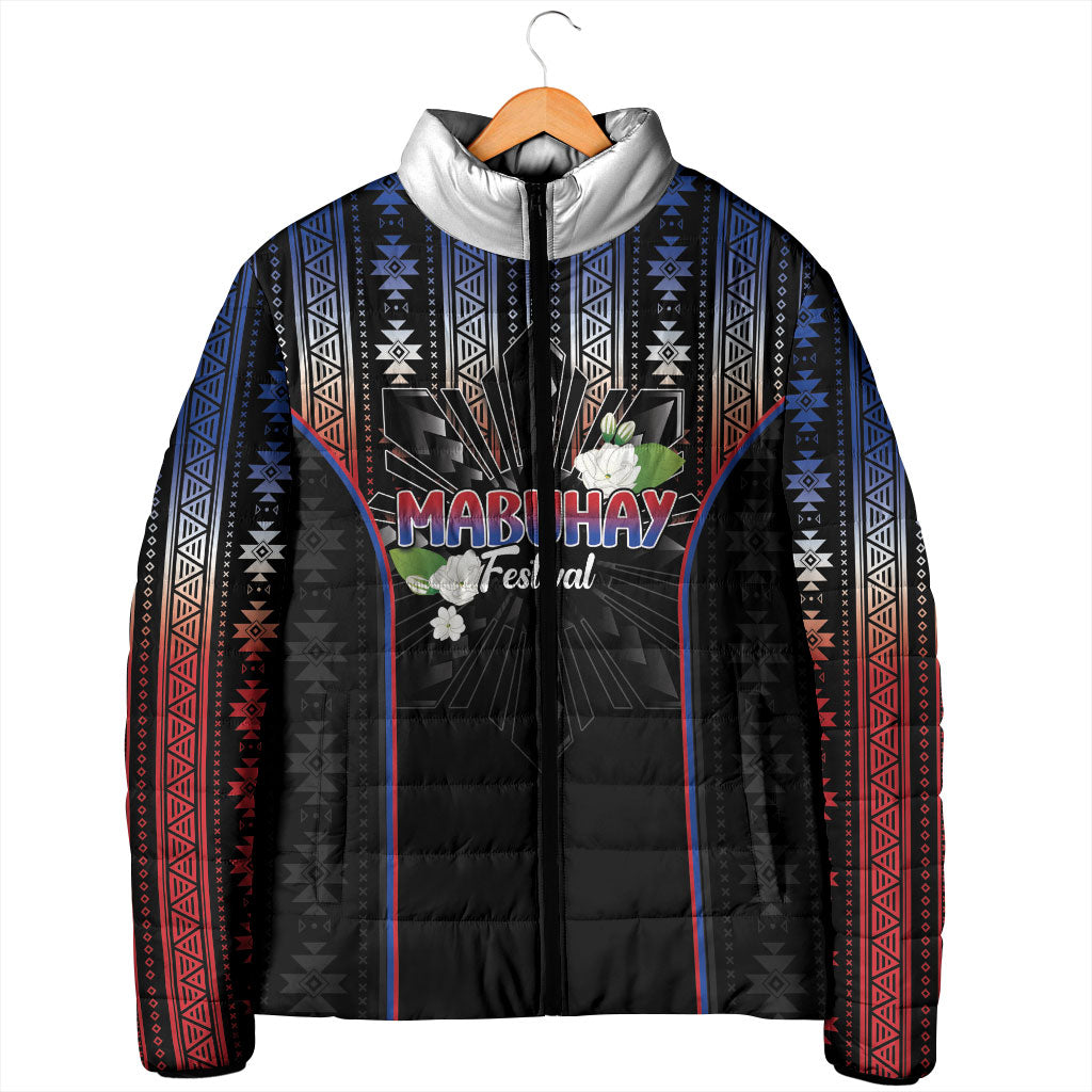 Mabuhay Philippines Festival Padded Jacket Filipino Map Sampaguita Igorot Pattern LT14 - Polynesian Pride
