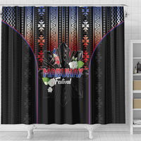 Mabuhay Philippines Festival Shower Curtain Filipino Map Sampaguita Igorot Pattern LT14 - Polynesian Pride