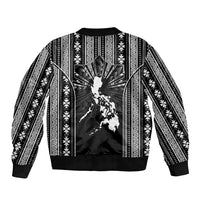 Mabuhay Philippines Festival Bomber Jacket Filipino Map Black White Igorot Pattern LT14 - Polynesian Pride