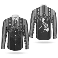 Mabuhay Philippines Festival Couples Matching Puletasi and Long Sleeve Button Shirt Filipino Map Black White Igorot Pattern LT14 - Polynesian Pride