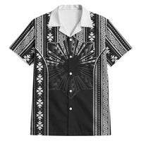 Mabuhay Philippines Festival Hawaiian Shirt Filipino Map Black White Igorot Pattern LT14 Black - Polynesian Pride