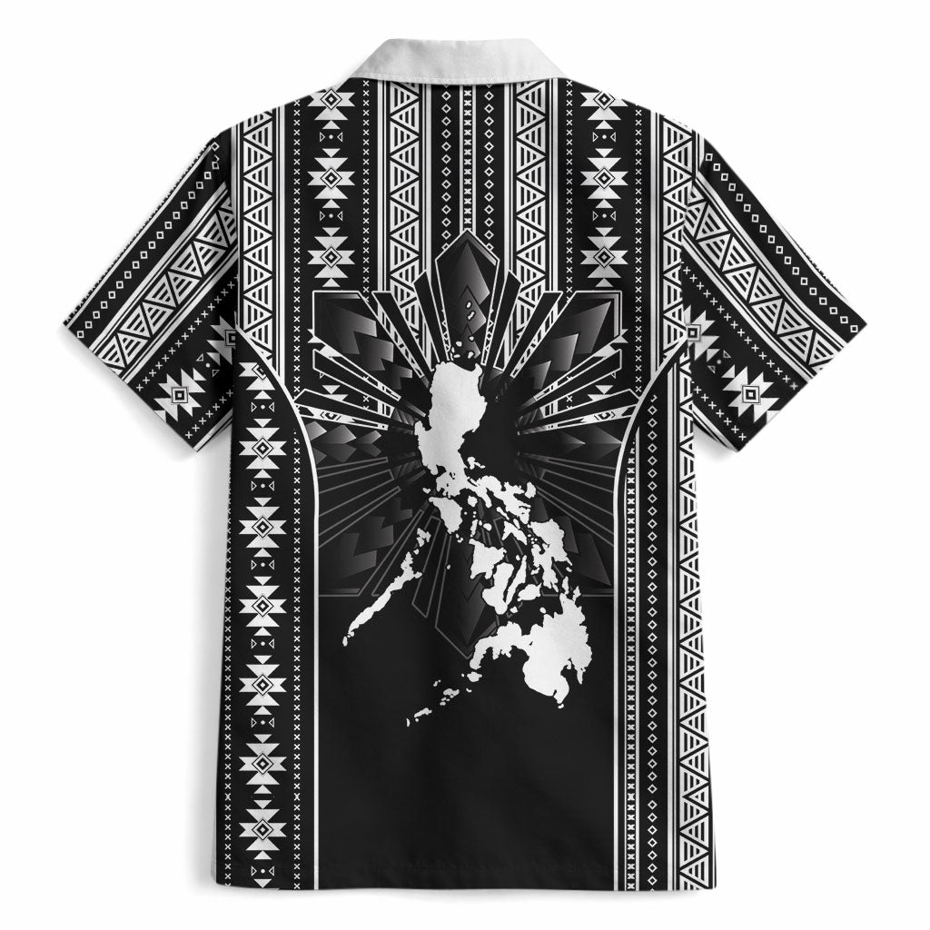 Mabuhay Philippines Festival Hawaiian Shirt Filipino Map Black White Igorot Pattern LT14 - Polynesian Pride