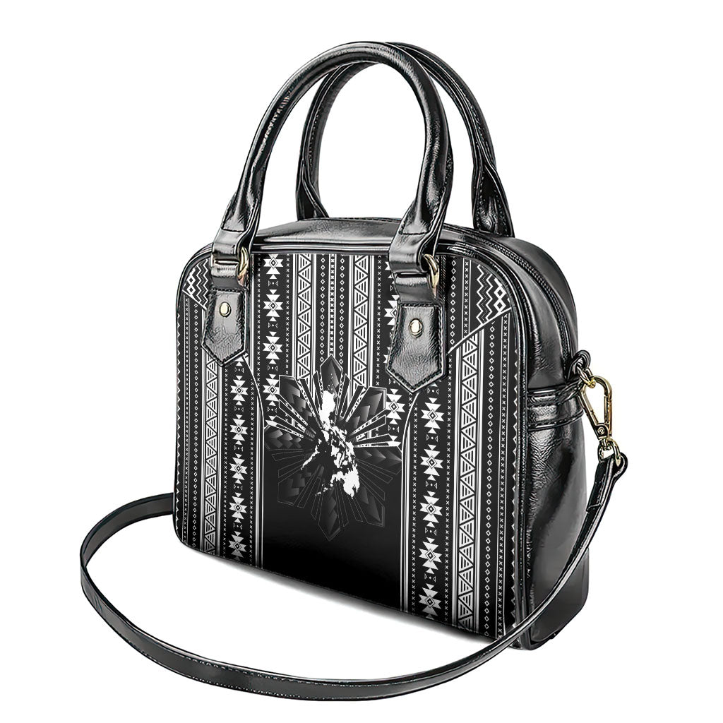 Mabuhay Philippines Festival Shoulder Handbag Filipino Map Black White Igorot Pattern LT14 - Polynesian Pride