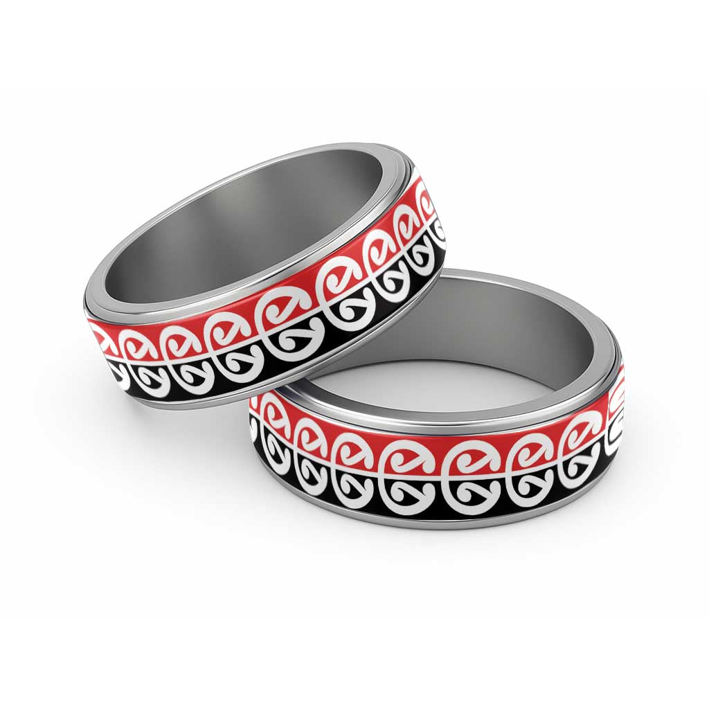 New Zealand Mangopare Kowhaiwhai Motif Classic Ring - Polynesian Pride