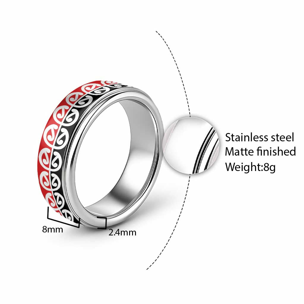 New Zealand Mangopare Kowhaiwhai Motif Classic Ring - Polynesian Pride
