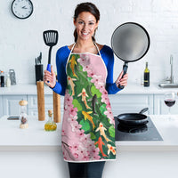 Koi Fish Sakura Japan Apron Eternal Flow Cherry Blossom Seigaiha Pattern