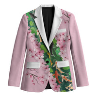 Koi Fish Sakura Japan Blazer Eternal Flow Cherry Blossom Seigaiha Pattern