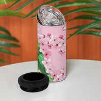 Koi Fish Sakura Japan 4 in 1 Can Cooler Tumbler Eternal Flow Cherry Blossom Seigaiha Pattern