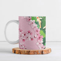 Koi Fish Sakura Japan Ceramic Mug Eternal Flow Cherry Blossom Seigaiha Pattern