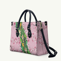Koi Fish Sakura Japan Leather Bag Eternal Flow Cherry Blossom Seigaiha Pattern