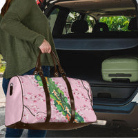 Koi Fish Sakura Japan Travel Bag Eternal Flow Cherry Blossom Seigaiha Pattern