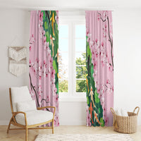 Koi Fish Sakura Japan Window Curtain Eternal Flow Cherry Blossom Seigaiha Pattern