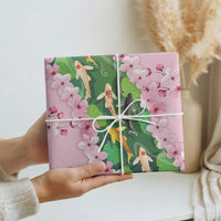 Koi Fish Sakura Japan Wrapping Paper Eternal Flow Cherry Blossom Seigaiha Pattern