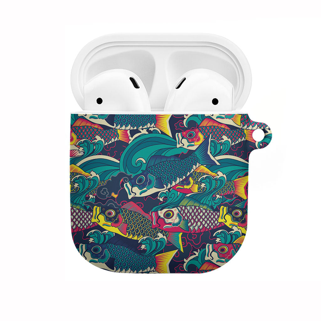 Japan Koinobori AirPods Case Japanese Koi Flag Waves Pattern