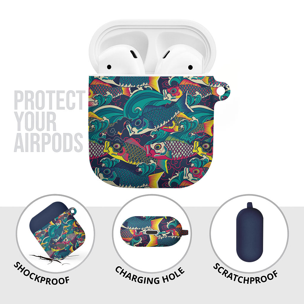 Japan Koinobori AirPods Case Japanese Koi Flag Waves Pattern