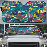 Japan Koinobori Auto Sun Shade Japanese Koi Flag Waves Pattern
