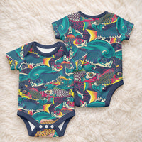 Japan Koinobori Baby Onesie Japanese Koi Flag Waves Pattern