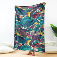 Japan Koinobori Blanket Japanese Koi Flag Waves Pattern