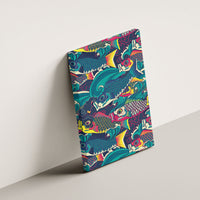Japan Koinobori Canvas Wall Art Japanese Koi Flag Waves Pattern