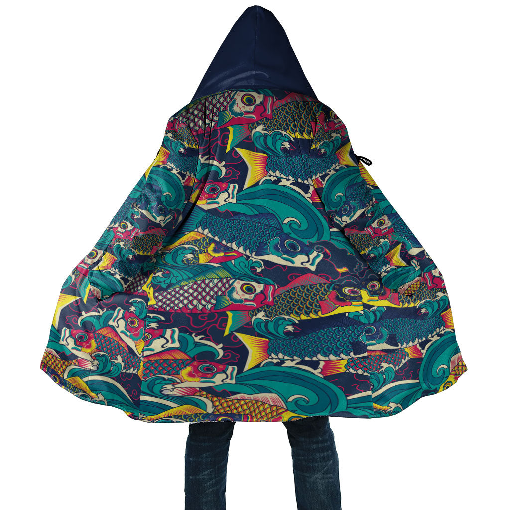 Japan Koinobori Cloak Japanese Koi Flag Waves Pattern