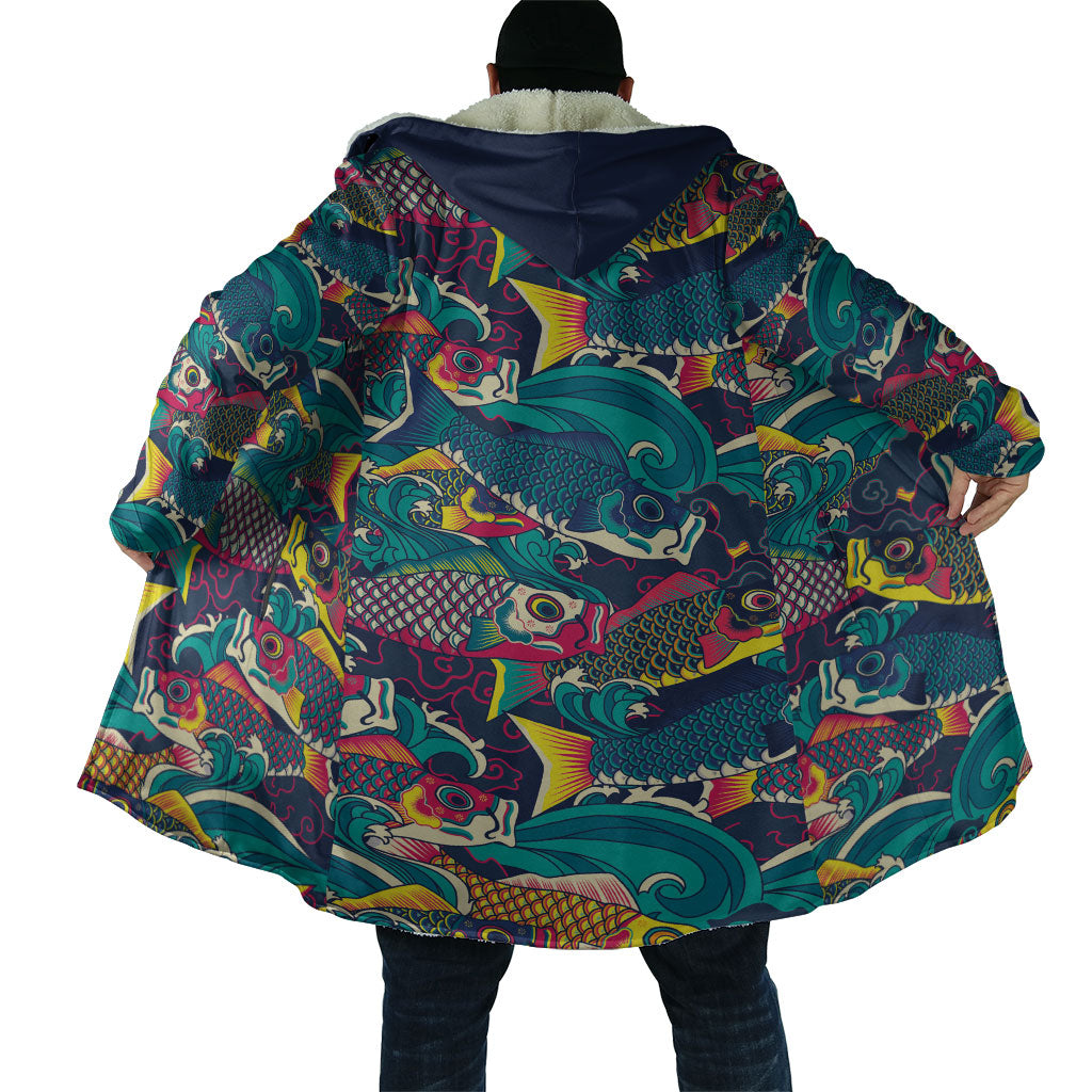 Japan Koinobori Cloak Japanese Koi Flag Waves Pattern