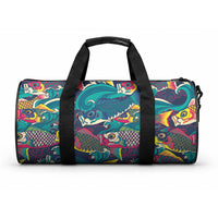 Japan Koinobori Duffle Bag Japanese Koi Flag Waves Pattern