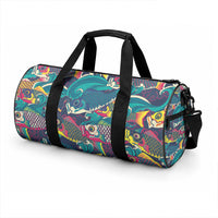 Japan Koinobori Duffle Bag Japanese Koi Flag Waves Pattern