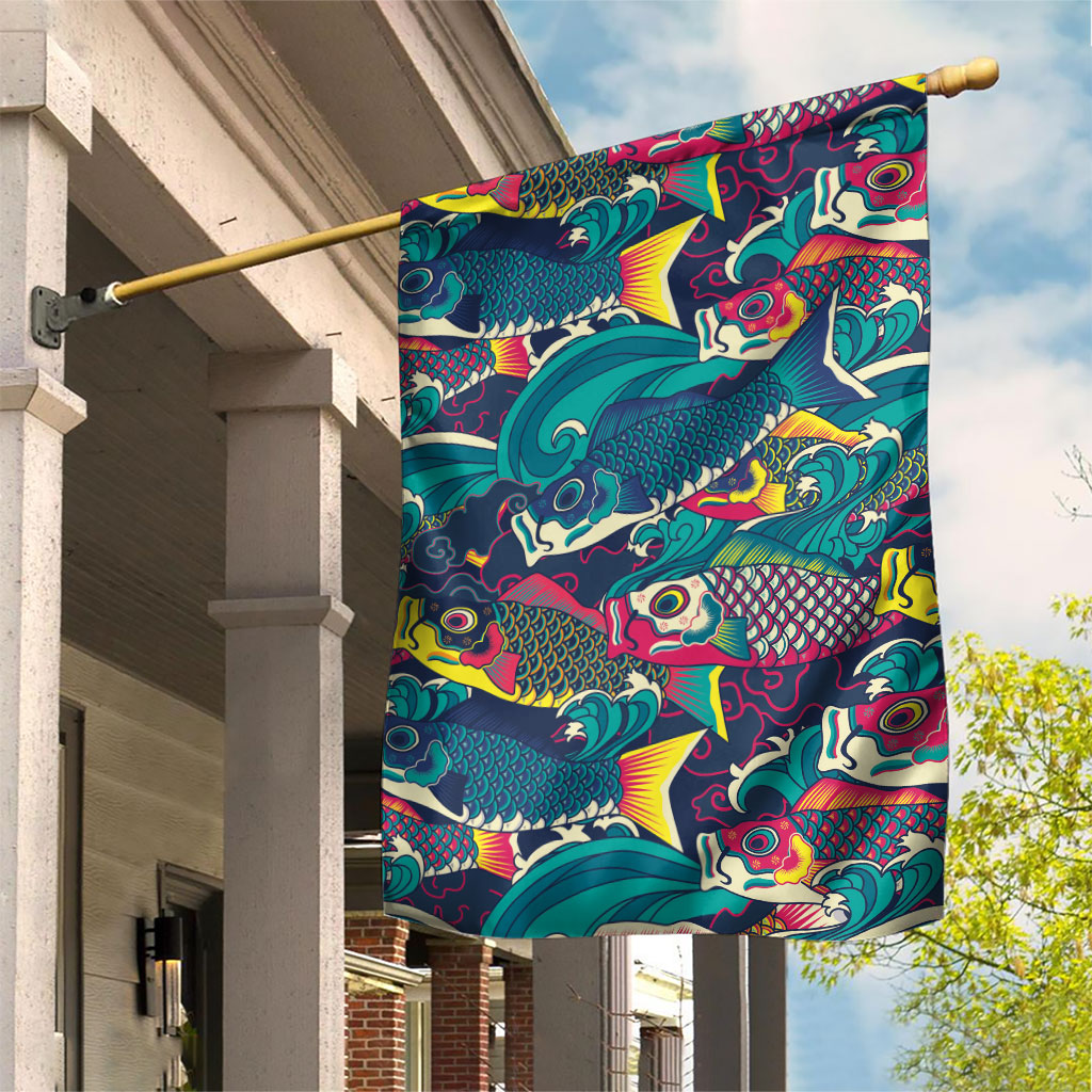 Japan Koinobori Garden Flag Japanese Koi Flag Waves Pattern