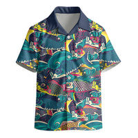 Japan Koinobori Kid Hawaiian Shirt Japanese Koi Flag Waves Pattern