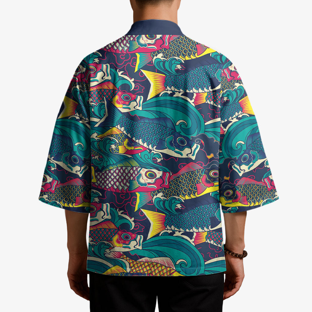 Japan Koinobori Kimono Japanese Koi Flag Waves Pattern