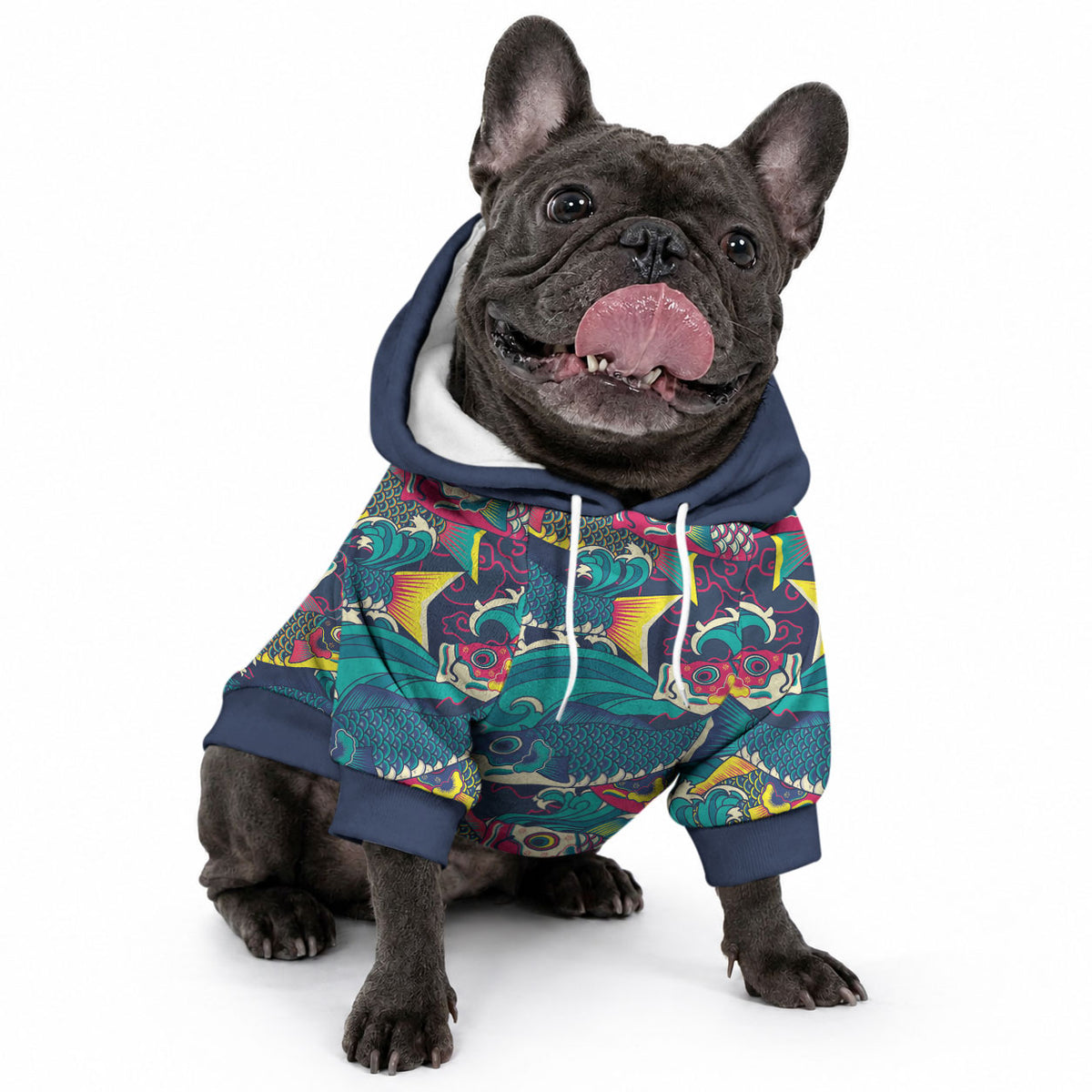 Japan Koinobori Pet Hoodie Japanese Koi Flag Waves Pattern