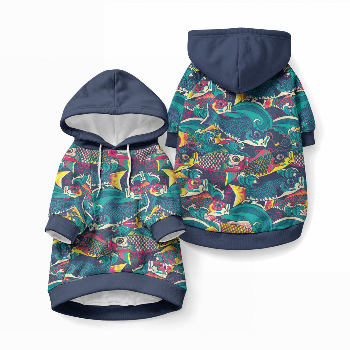 Japan Koinobori Pet Hoodie Japanese Koi Flag Waves Pattern
