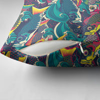 Japan Koinobori Pillow Cover Japanese Koi Flag Waves Pattern