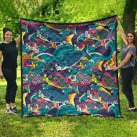 Japan Koinobori Quilt Japanese Koi Flag Waves Pattern