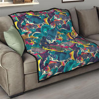 Japan Koinobori Quilt Japanese Koi Flag Waves Pattern